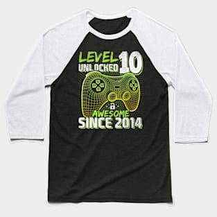 10th Birthday Gamer 10 Year Old Bday Boy Ten Son Baseball T-Shirt